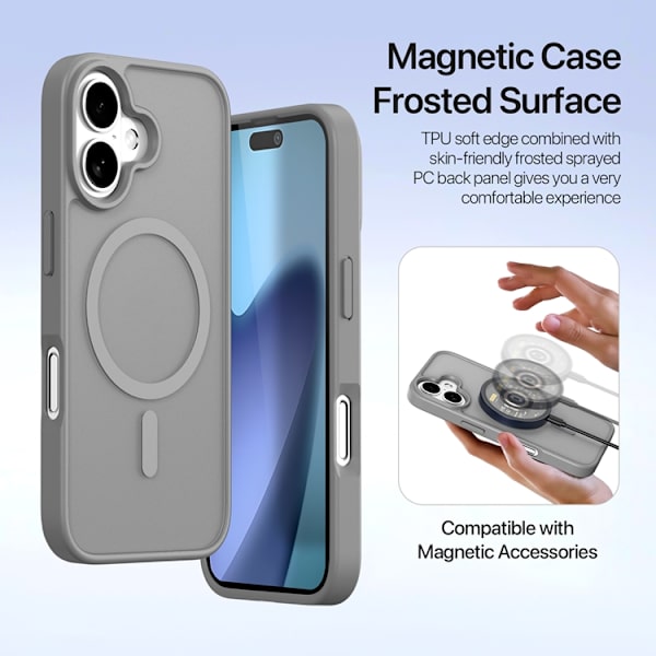 Dux Ducis iPhone 17 Plånboksfodral Magsafe Detachable Lawa Grå