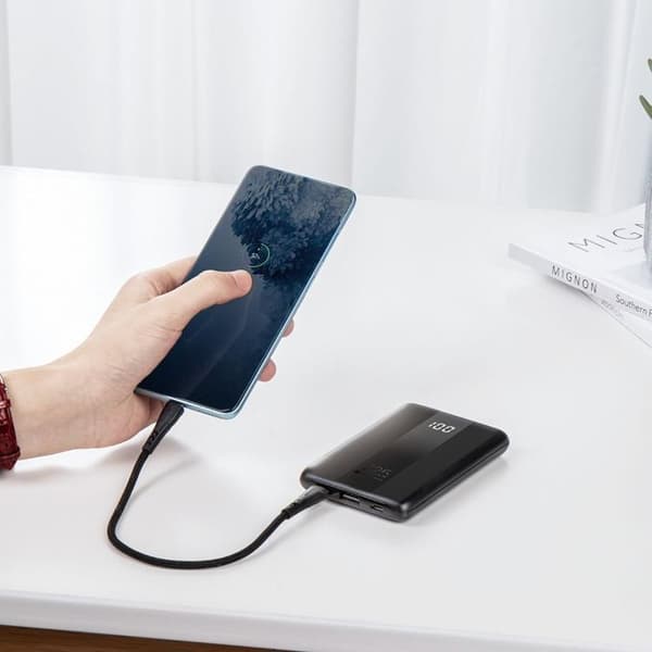 Forcell Strømbank 10000mAh 22.5W PD QC 3A Energo - Sort Svart