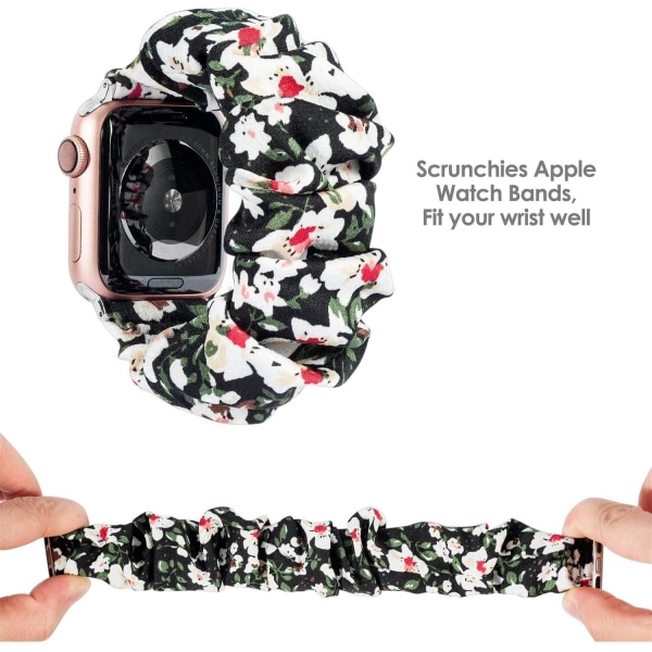 Armbånd Scrunchie Apple Watch 1/2/3/4/5/6 / SE 42 / 44 mm Lily Flower