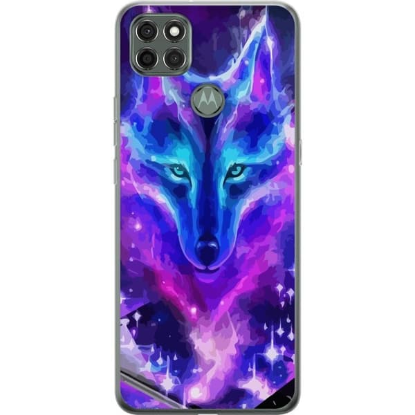 Telefontaske til Motorola Moto G9 Power med Neon Wolf