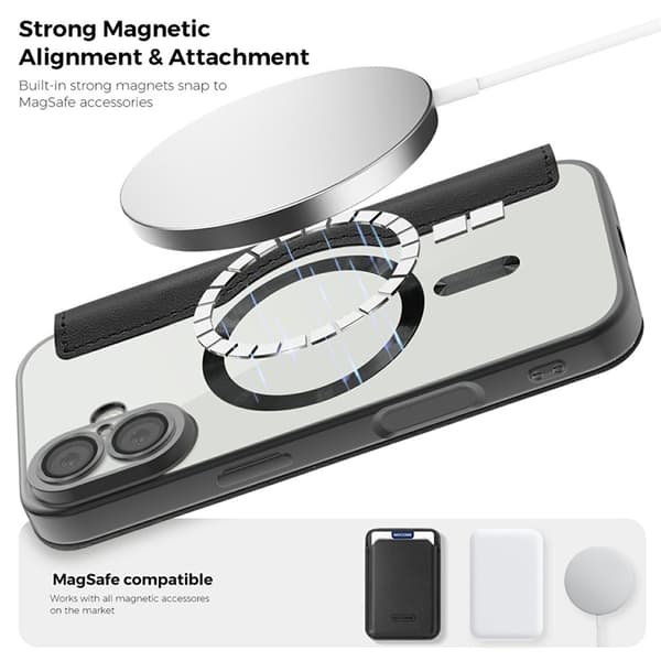 iPhone 17 Plånboksfodral MagSafe RFID - Svart Svart