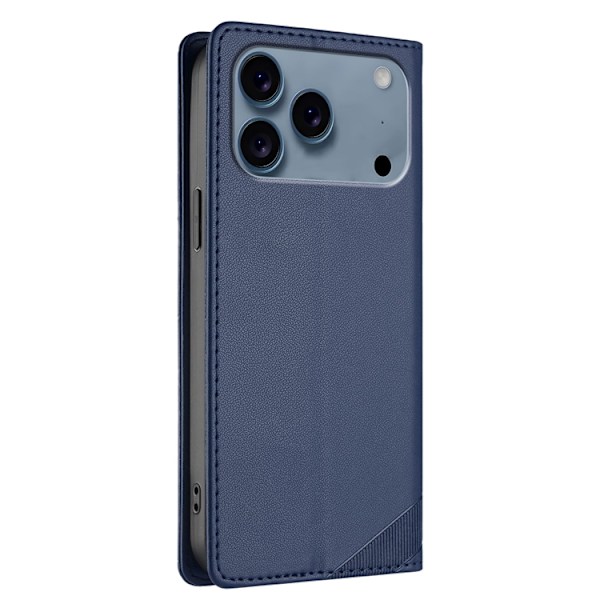 iPhone 17 Pro Max Plånboksfodral Punk Style Imprinted - Mörkblå Blå