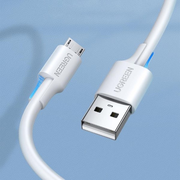 Ugreen USB-A-mikro-USB-kaapeli 1,5 m - valkoinen