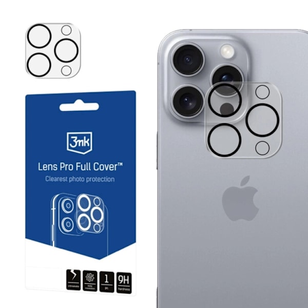 3mk iPhone 16 Pro/16 Pro Max Pro   Kameralinskydd Svart