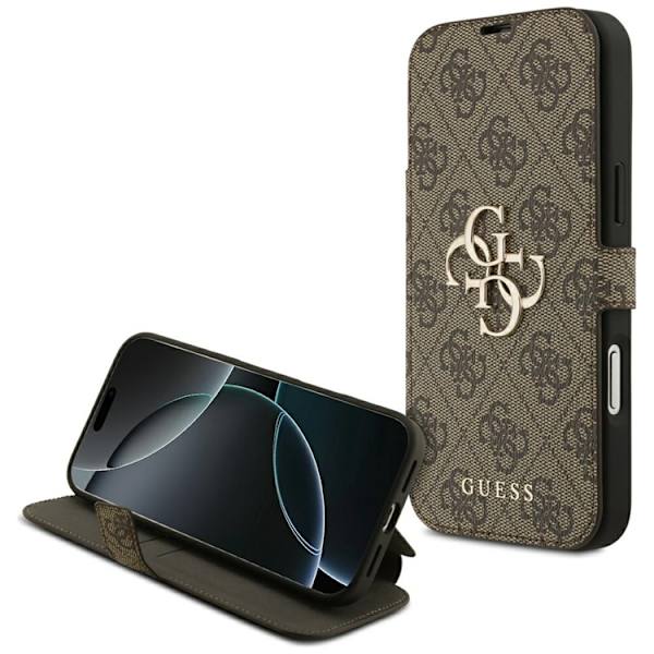 Guess iPhone 17 Pro Max Plånboksfodral Metal Logo - Brun Brun