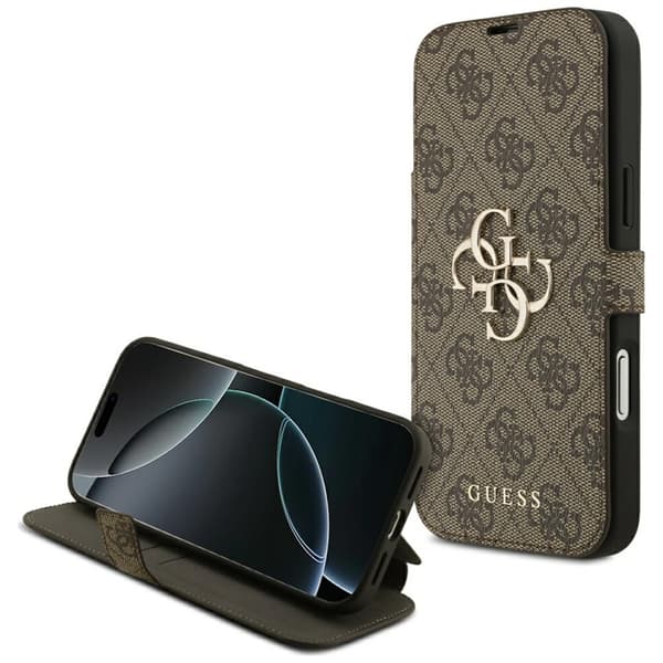 Guess iPhone 17 Pro Max Punge Etui Metal Logo - Brun Brun