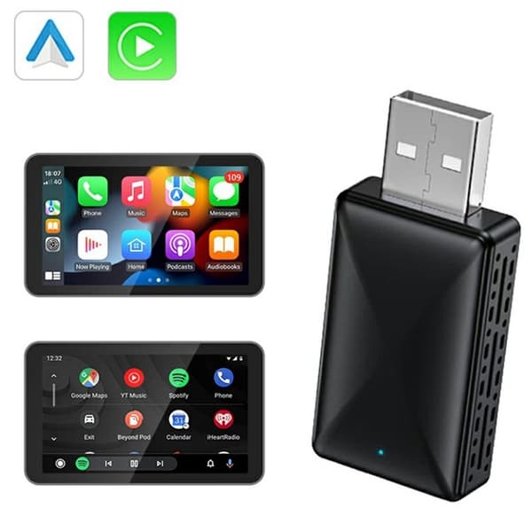 CarPlay 2in1 Trådbunden Trådlös USB Adapter OTA - Svart