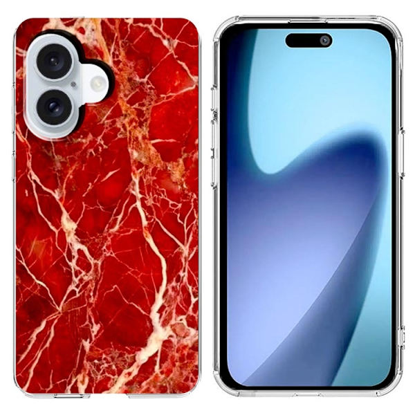 Mobilskal till iPhone 17 Marble Pattern Printing Soft - Röd Röd