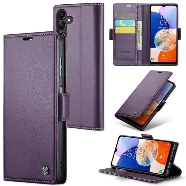 CASEME Plånboksfodral Konstläder för Samsung Galaxy A14 5G - Lila