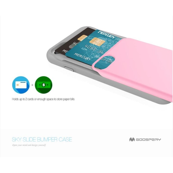 Mercury Sky Slide Suojakuori Apple iPhone 7 Plus -puhelimelle - Magenta