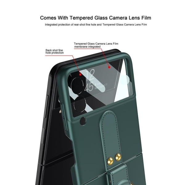 GKK Galaxy Z Flip 3 -matkapuhelimen suojarenkaan pidike jalusta Erittäin ohut -