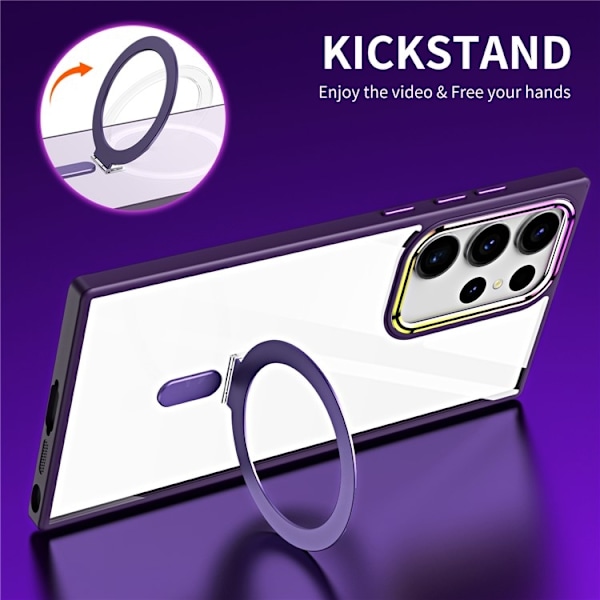 Galaxy S23 Ultra Mobilskal Magsafe Kickstand Magnetic - Svart Svart