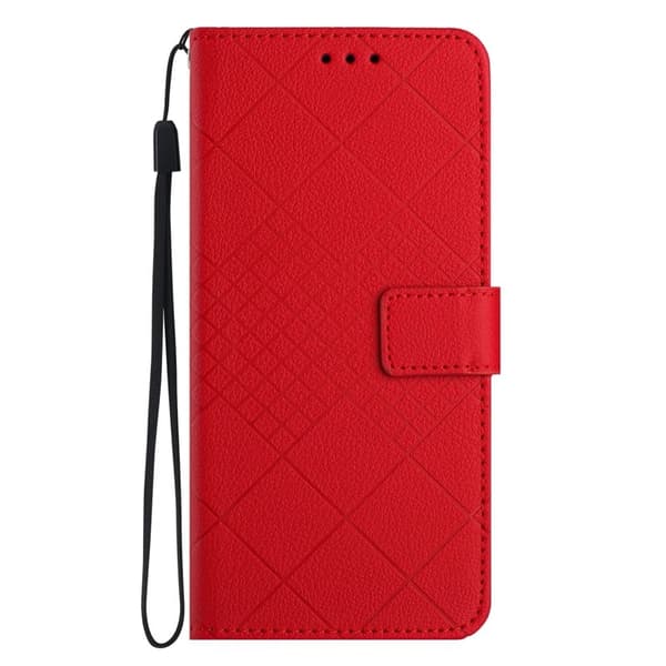 Samsung Galaxy S26 Pro Plånboksfodral Imprint Konstläder Flip Folio - Röd