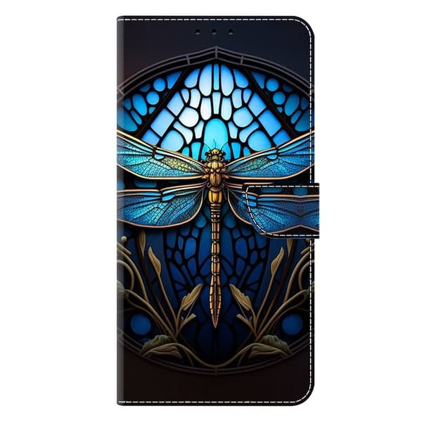 Samsung Galaxy S26 Plånboksfodral TPU + Konstläder Flip - Blå Trollslända