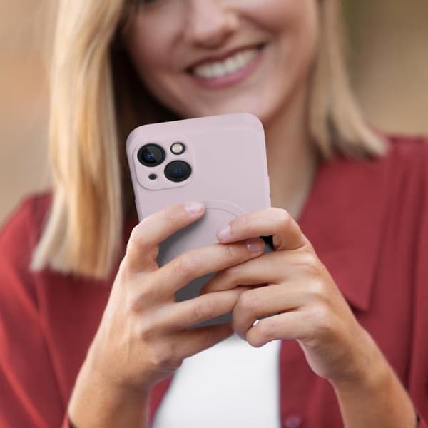 iPhone 16 Plus MagSafe Silikone Telefontaske - Lyserød Rosa