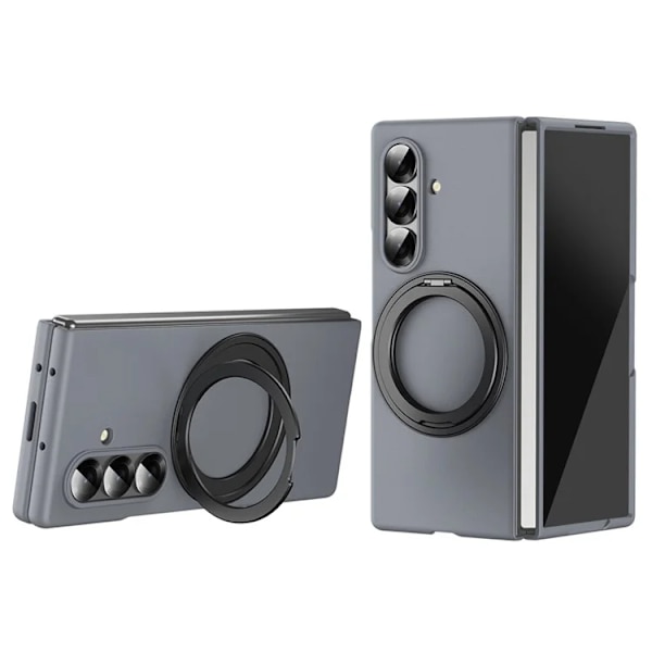 Mobilskal till Galaxy Z Fold7 5G Ring Kickstand Hård PC - Grå Grå