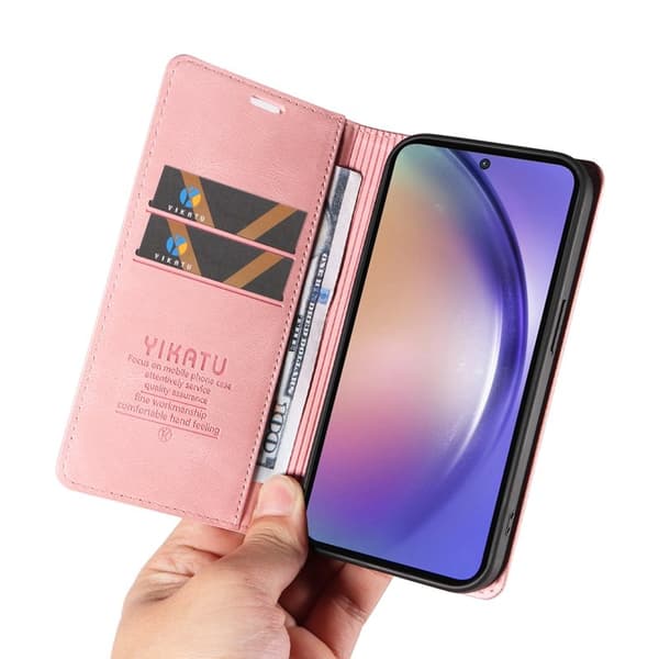 YIKATU Mobilskal till Samsung Galaxy A55 5G KonstLäder - Rosa