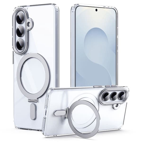 Mobilskal för Samsung Galaxy S26 Plus TPU + Akryl Kickstand - Silver