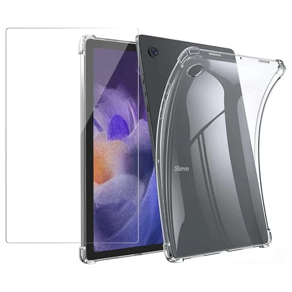 BOOM Galaxy Tab A9 Taske TPU+2.5D Arc Edge hærdet glas Transparent