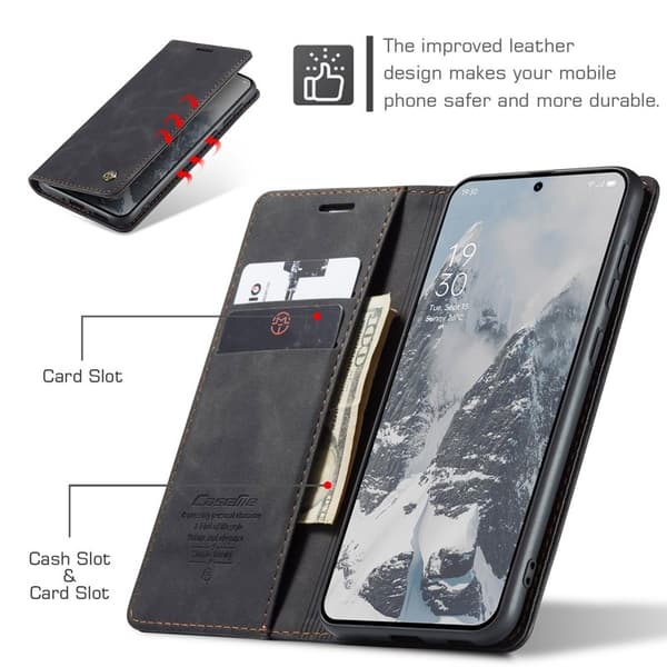 CASEME 013 Plånboksfodral för OnePlus 13 KonstLäder - Svart