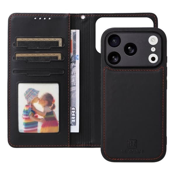 BETOPNICE iPhone 17 Pro Plånboksfodral - Avtagbart Konstläder - Svart