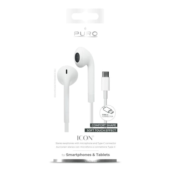 Puro - Icon Stereo-hovedtelefon med USB-C og mikrofon. - Vit White