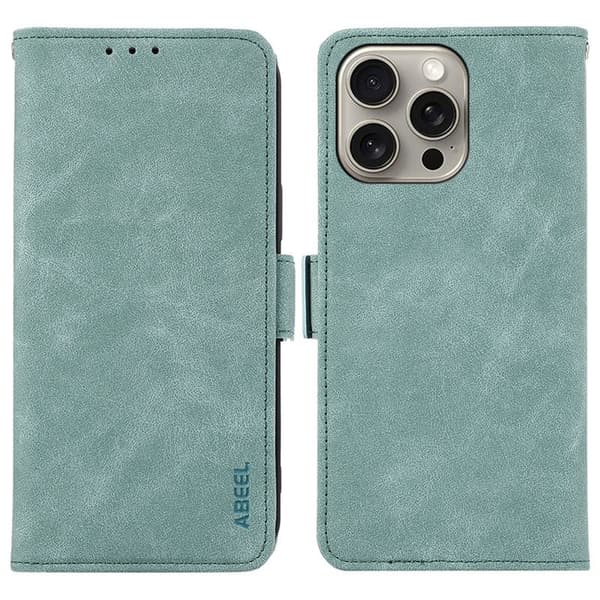 ABEEL Mobilskal till iPhone 12 Pro Max Magnetisk Flip KonstLäder Blå