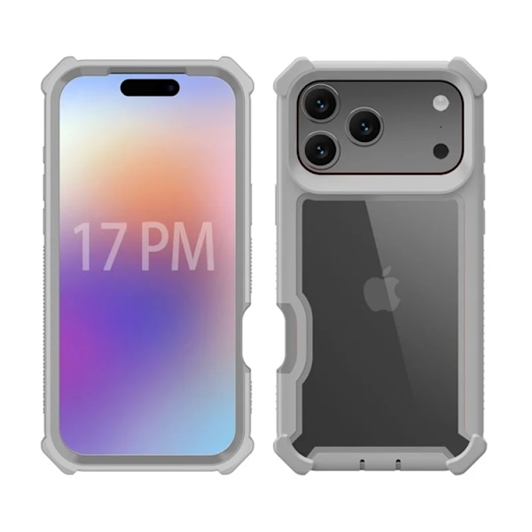 Mobilskal till iPhone 17 Pro Max TPU + PC Shockproof - Grå Grå