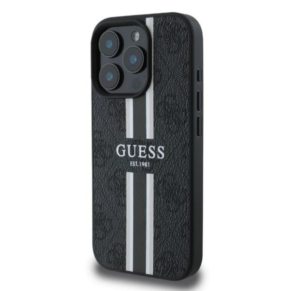 Guess Mobilskal till iPhone 16 Pro Max Magsafe 4G Printed Stripes Svart