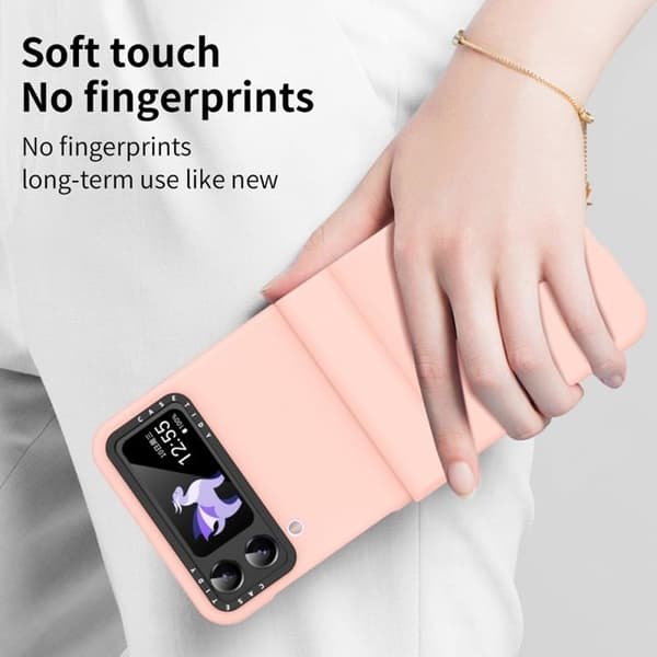 Galaxy Z Flip 4 Skal Lens Hinge Folding - Rosa Rosa
