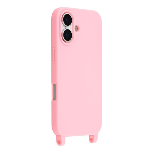 Mobilskal till iPhone 17 TPU Shockproof med Lanyard - Rosa Rosa