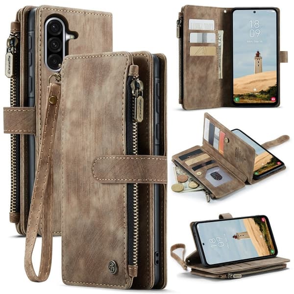 CASEME Konstläder Plånboksfodral för Samsung Galaxy A56 5G - Brun