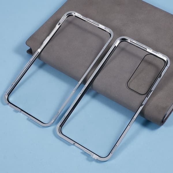 Mobilskal för Samsung Galaxy S26 Dubbel-sidigt härdat glas - Silver