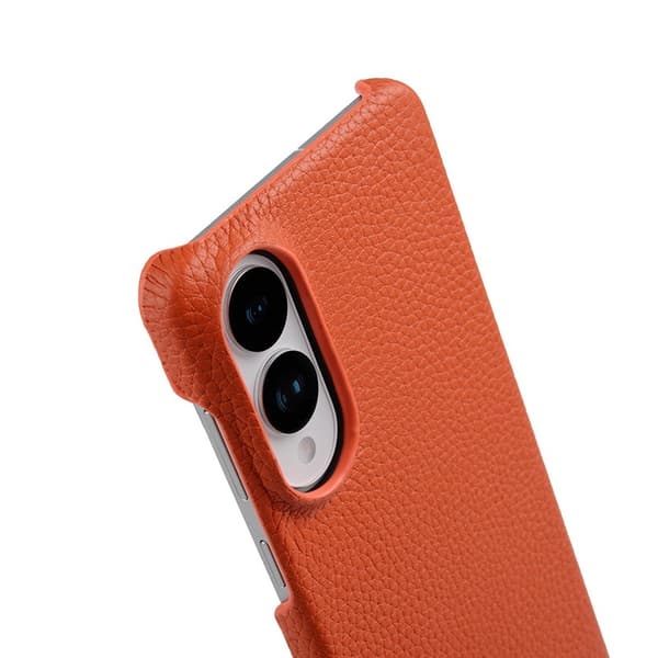 MELKCO Mobilskal till Samsung Galaxy S25 Edge Äkta Läder PC - Orange