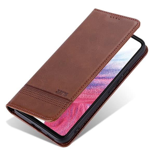 AZNS Samsung Galaxy S23 FE Plånboksfodral Flip Konstläder - Brun