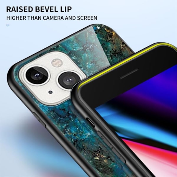 Anti-Scratch Härdat Glas Skärmskydd Skal iPhone 13 - Vit Marble