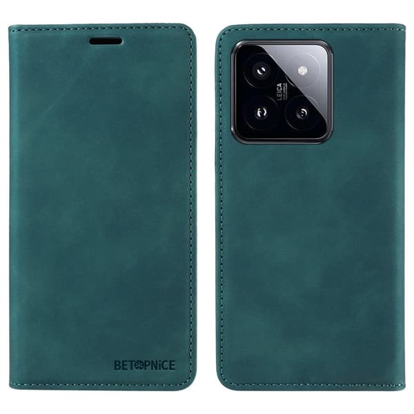 BETOPNICE 003 för Xiaomi 14 Pro Plånboksfodral Konstläder - Grön