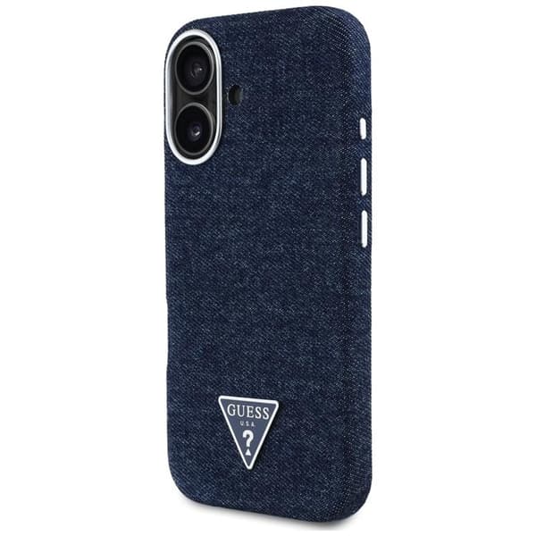 Guess Mobilskal till iPhone 16 MagSafe Denim Triangle Logo - Blå Blå