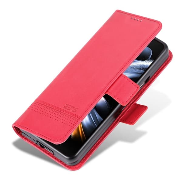 AZNS Samsung Galaxy Z Fold4 Plånboksfodral Konstläder - Röd