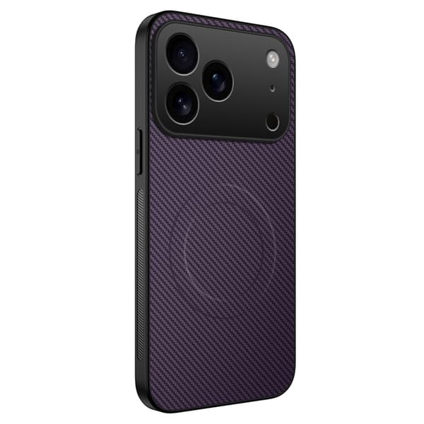 WANLONFENG Mobilskal till iPhone 17 Pro MagSafe Carbon Fiber TQ Lila
