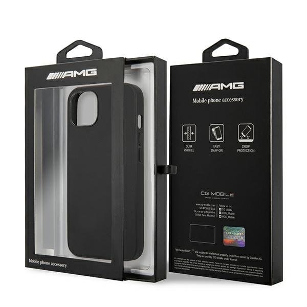Mercedes AMG Skal iPhone 13 Mini Läder Hot Stamped - Svart Svart