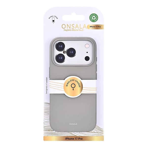 ONSALA Telefontaske til iPhone 17 Pro med Silikone Feel - Beton Grå