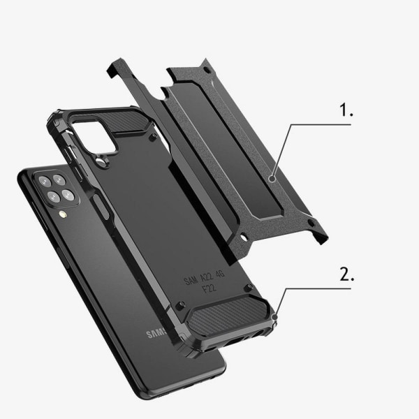 ARMOR-kuori Samsung Galaxy A22 LTE:lle (4G) musta