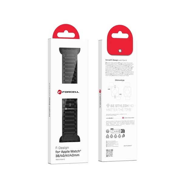 Forcell Apple Watch (38/40/41) Armbånd Silikone - Sort Svart