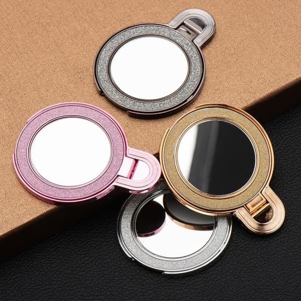 Mobiltelefonstativ CIRCLE MIRROR Stick-on - Sort Svart