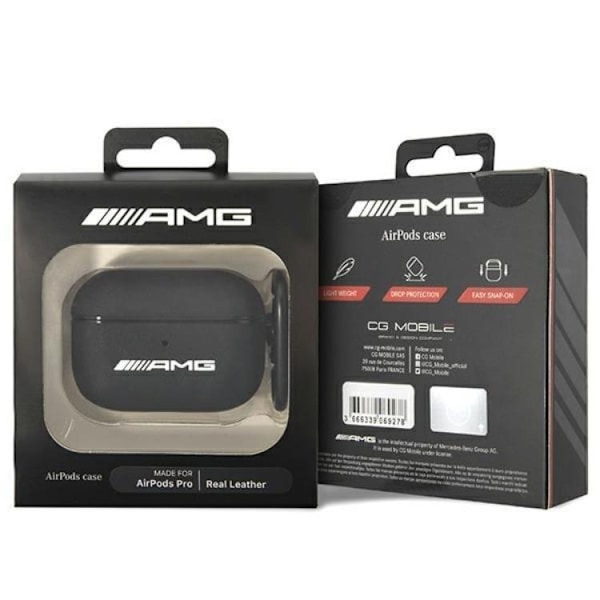 AMG AirPods Pro Skal Läder Big Logo - Svart Svart