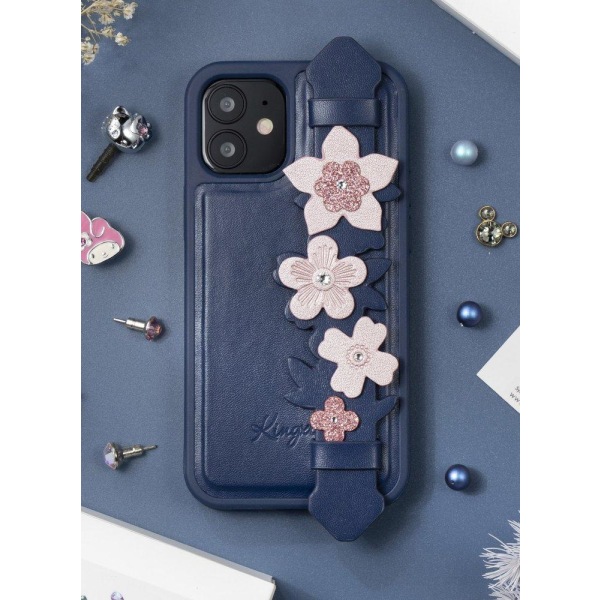 Kingxbar Sweet Swarovski Crystals matkapuhelimen suojakuori iPhone 12 mini - sininen Blue