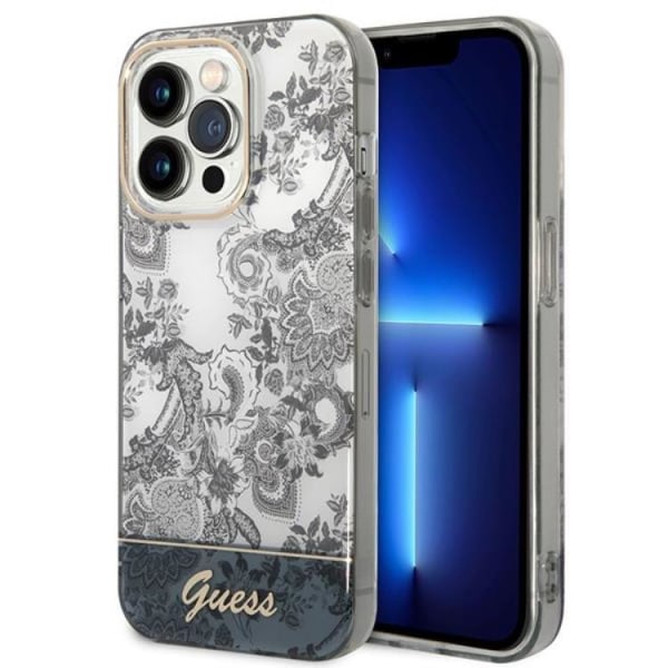 GUESS iPhone 14 Pro Cover Porcelæn Collection - Grå