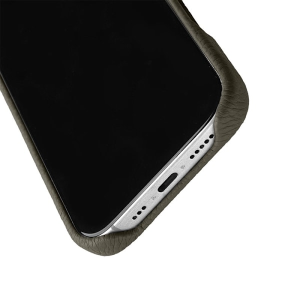 MELKCO Mobilskal till iPhone 16 Pro Magnetiskt Äkta Läder PC Grå