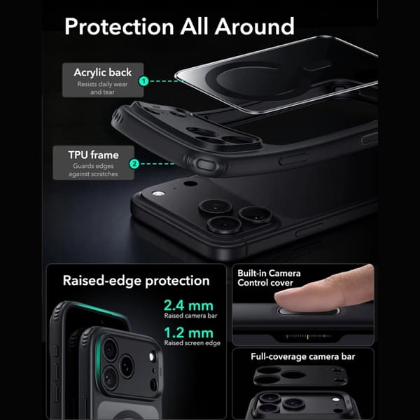 ESR Mobilskal För iPhone 17 Pro /18 Pro Magsafe med Skärmskydd
